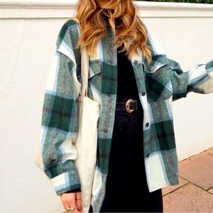 Green plaid Zara Shacket
